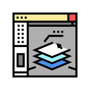 3d slicing software color icon vector illustration Illustrazione stock
