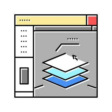 3d slicing software color icon vector illustration 스톡 일러스트