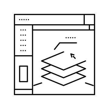 3d slicing software line icon vector illustration 스톡 일러스트