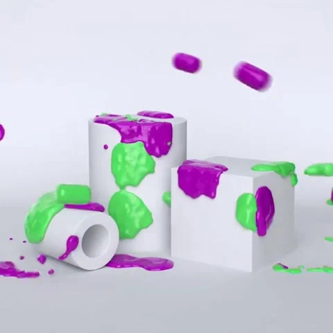 3D Slime Splash on White Shapes Stock-Footage 347692862