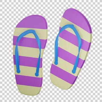 3d slippers object with transparent background Stock Illustration