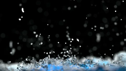 3D slow motion animation of the pouring water fills the screen Stockbeeldmateriaal 88530415