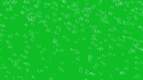 3d small bubbles constantly rise up on green screen. Abstract festive backg.. Stock Illustration