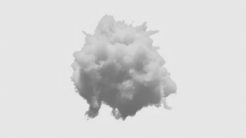 3D small cloud with alpha channel and looping animation Stock Footage 309334033