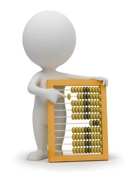 3d small people - abacus Stock Illustration