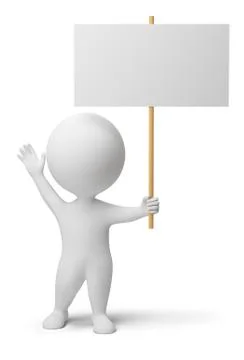 3d small people - advertisement Stock Illustration