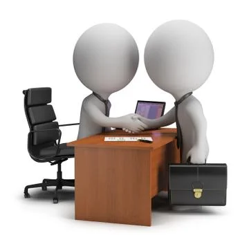 3d small people - agreement Stock Illustration