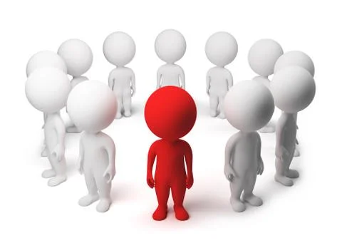 3d small people - allocated from a circle Stock Illustration