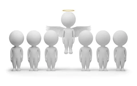 3d small people - angel Stock Illustration