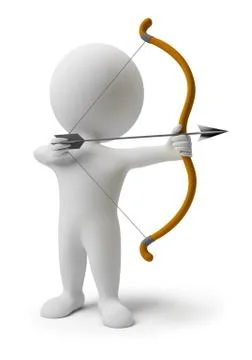 3d small people - archery Stock Illustration