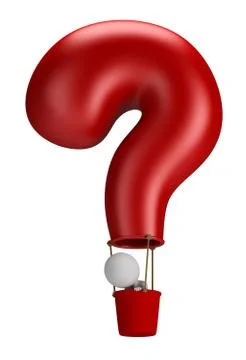 3d small people - balloon question Stock Illustration