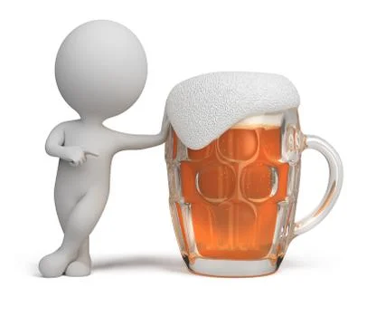 3d small people - beer Stock Illustration