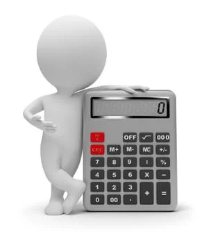 3d small people - calculator Stock Illustration