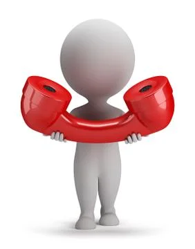 3d small people - call Stock Illustration