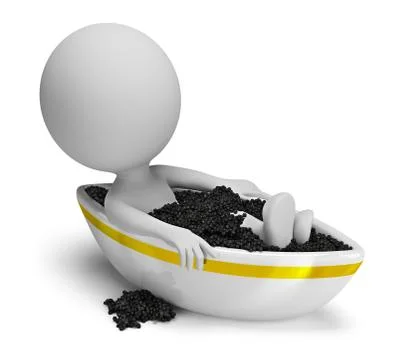 3d small people - caviar bath Stock Illustration