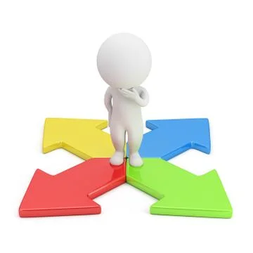 3d small people - choice of direction Stock Illustration