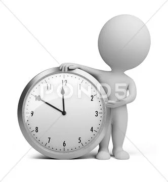 3d small people - clock Stock Illustration