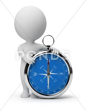 3d small people - compass Stock Illustration