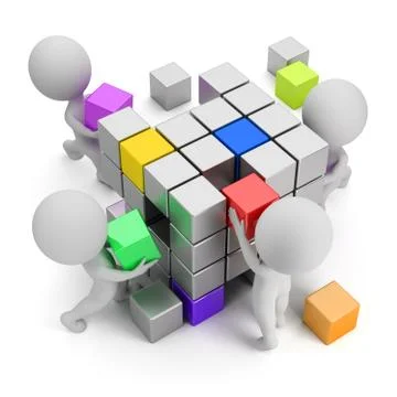 3d small people - concept of creating Stock Illustration