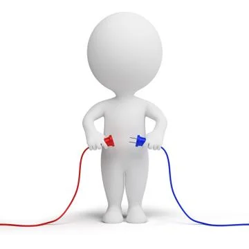 3d small people - connection Stock Illustration