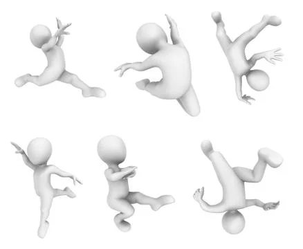 3d small people dance. 3d illustration. Stock Illustration