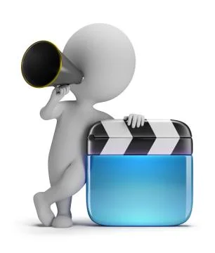 3d small people - director with a clapper Stock Illustration