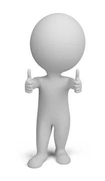 3d small people - double thumbs up Stock Illustration