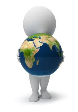 3d small people - earth Stock Illustration