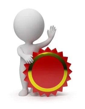 3d small people - empty label Stock Illustration