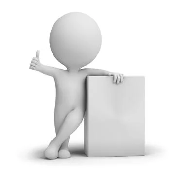 3d small people - empty product box Stock Illustration