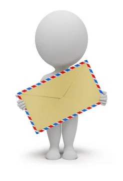 3d small people - envelope Stock Illustration