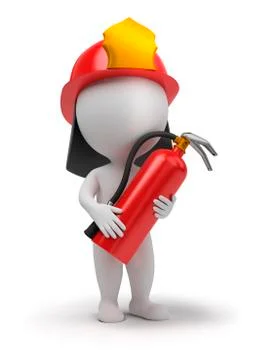 3d small people - fireman Stock Illustration