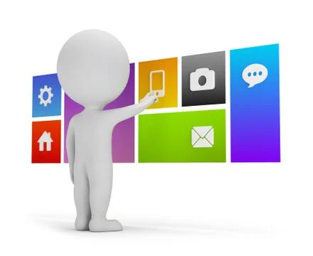 3d small people - flat interface Stock Illustration