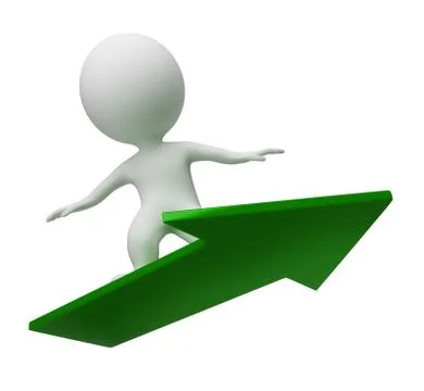 3d small people - flight on a arrow Stock Illustration