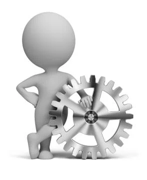 3d small people - gear Stock Illustration