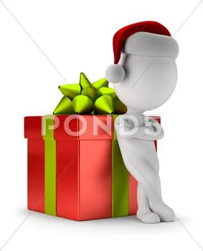 3d small people - gift ready Stock Illustration