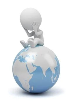3d small people - global question Stock Illustration