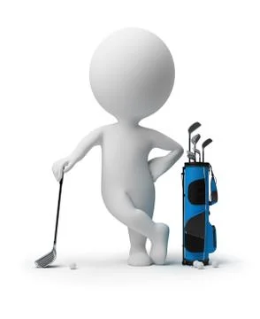 3d small people - golf Stock Illustration