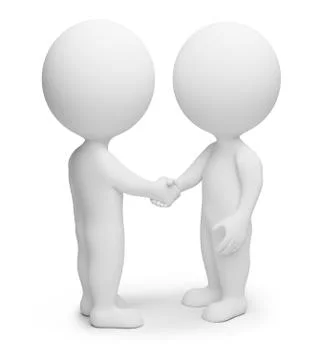 3d small people - handshake Stock Illustration