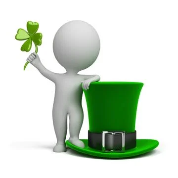 3d small people - hat of saint patrick Stock Illustration