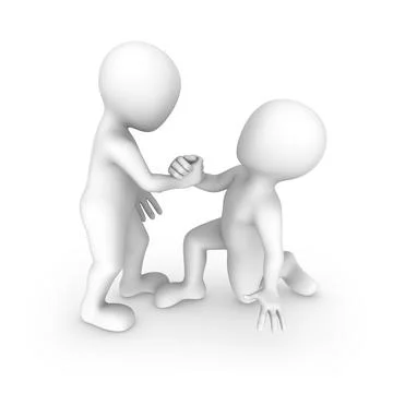 3d small people. Help and compassion concept. Stock Illustration