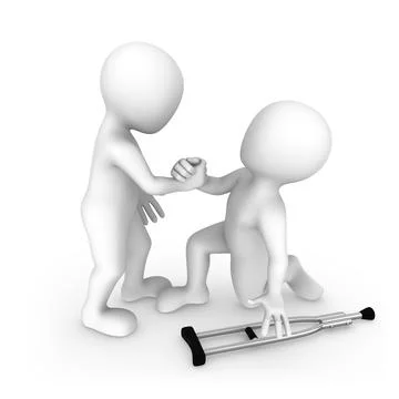 3d small people. Help and compassion concept. Stock Illustration