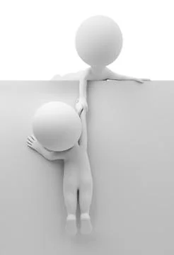 3d small people - help to the friend Stock Illustration