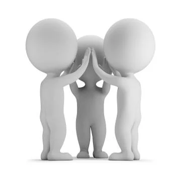 3d small people - high-five Stock Illustration