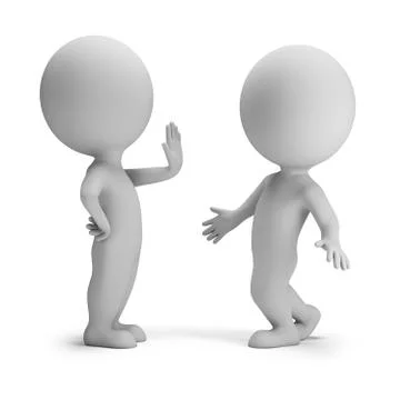 3d small people - i am fed Stock Illustration