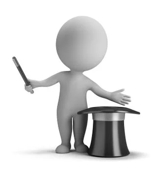 3d small people - illusionist Stock Illustration