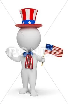 3d small people - independence day Stock Illustration