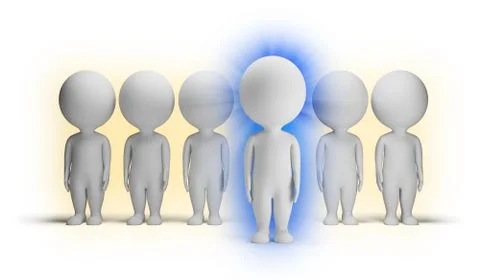 3d small people - indigo Stock Illustration