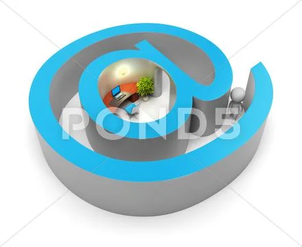 3d small people - input in internet Stock Illustration