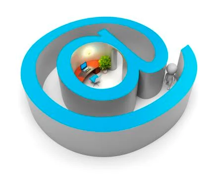 3d small people - input in internet Stock Illustration